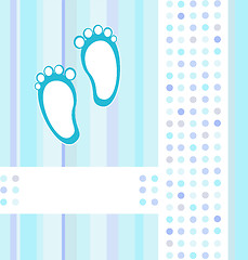 Image showing baby boy announcement card background. vector illustration