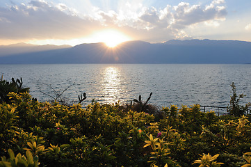 Image showing Lake sunset landscape