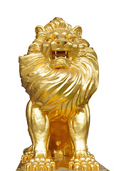 Image showing Isolated lion statues