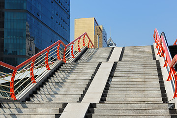 Image showing Stairs to footbridge