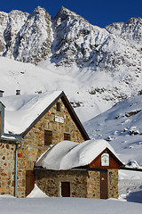 Image showing Winter mountain hut