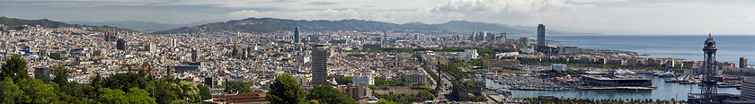 Image showing panorama of the city of Barcelona Spain