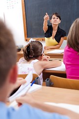 Image showing Teacher discovers cheating student