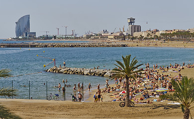 Image showing Barcelona, Barceloneta beach Bogatell