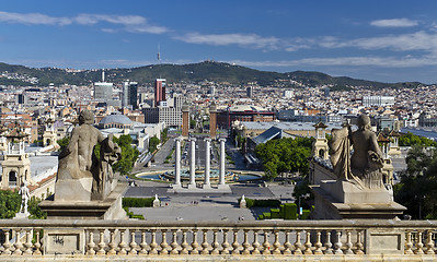 Image showing panorama of the city of Barcelona Spain