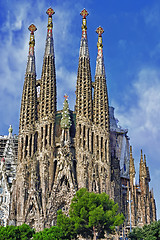 Image showing Facade Sagrada Familia Barcelona Spain