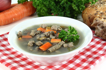 Image showing liver spaetzle soup