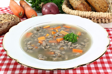 Image showing liver spaetzle soup