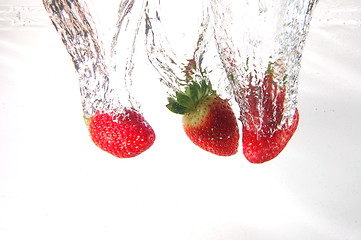 Image showing strawberry splash