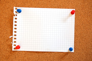 Image showing empty sheet paper with push pin