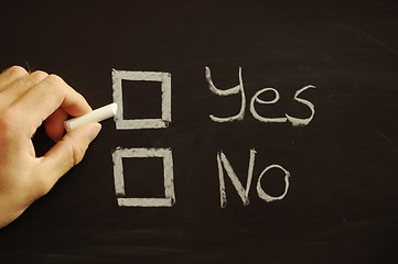 Image showing choose yes or no