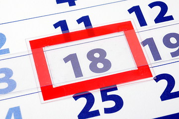 Image showing 18 calendar day