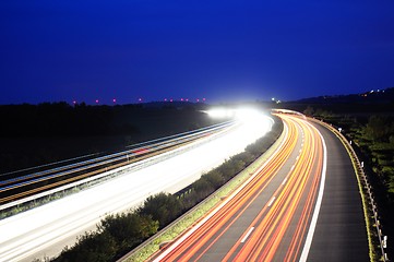 Image showing night traffic on highway