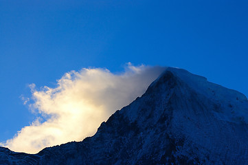 Image showing Snowy Mountains at dawn