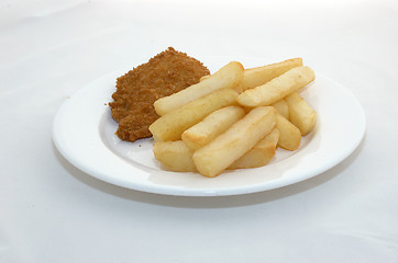 Image showing chicken and chips