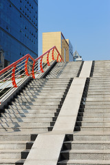 Image showing Stairs to footbridge