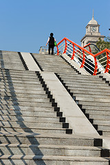 Image showing Stairs to footbridge