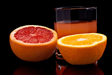 Image showing Mixed orange and grapefruit juice