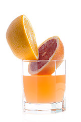 Image showing Grapefruit, orange and juice