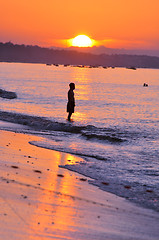 Image showing Sunrise on beach