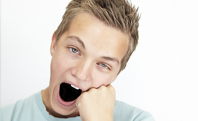 Image showing yawning schoolboy