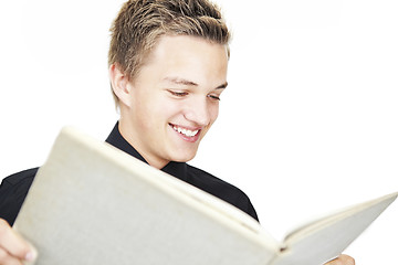 Image showing young boy reading