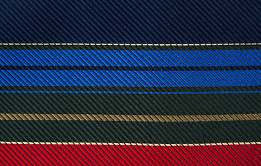 Image showing Closeup view of a striped neck tie