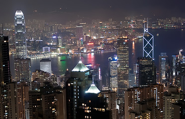 Image showing View of Hong Kong downtown at night