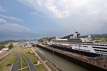 Image showing Miraflores locks Panama canal