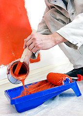 Image showing Pouring paint