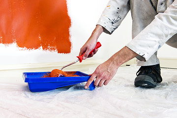 Image showing Painter at work