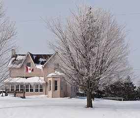 Image showing Winter in Canada, countryside house