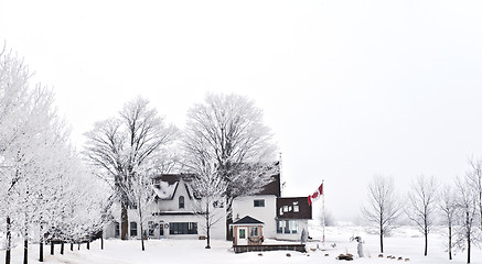 Image showing Country side house in Canada, winter time