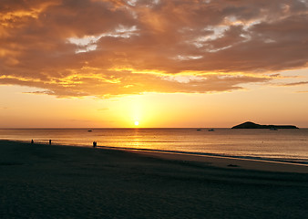 Image showing Sunrise and the beach