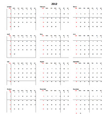 Image showing Calendar for 2012