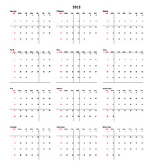 Image showing Calendar for 2013