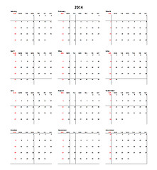 Image showing Calendar for 2014