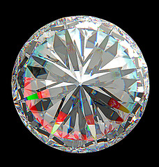 Image showing Top view of large round diamond isolated 