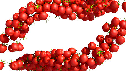 Image showing Red Tomatoe Cherry flows on white