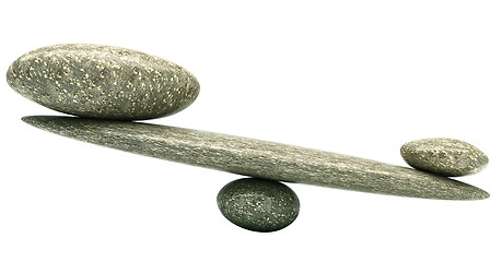 Image showing Balancing: Pebble stability scales with stones