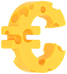 Image showing Cheeze font euro currency sign isolated 