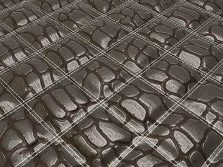 Image showing Alligator stitched black skin with square shapes