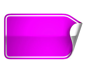 Image showing Magenta sticker or label on white 