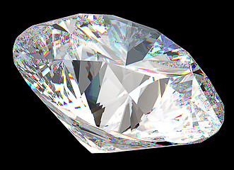 Image showing Round diamond: top side view isolated