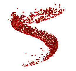 Image showing Red tasty cherry whirl isolated