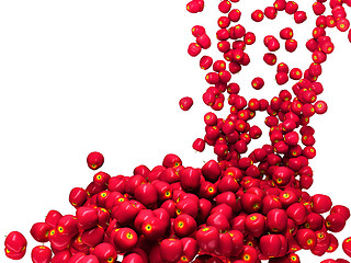 Image showing Harvest: Ripe red apple flow isolated 