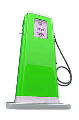 Image showing Retro green gasoline pump isolated 