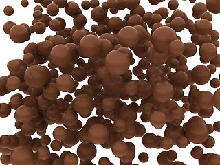 Image showing Brown chocolate orbs or balls isolated 