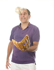 Image showing man softball and baseball glove