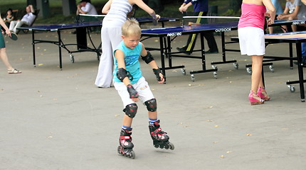 Image showing boy on roller skates